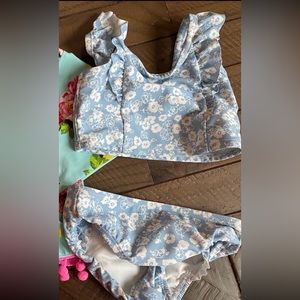 Gap Baby Girl Swimsuit Two Piece Bikini with Water Shoes